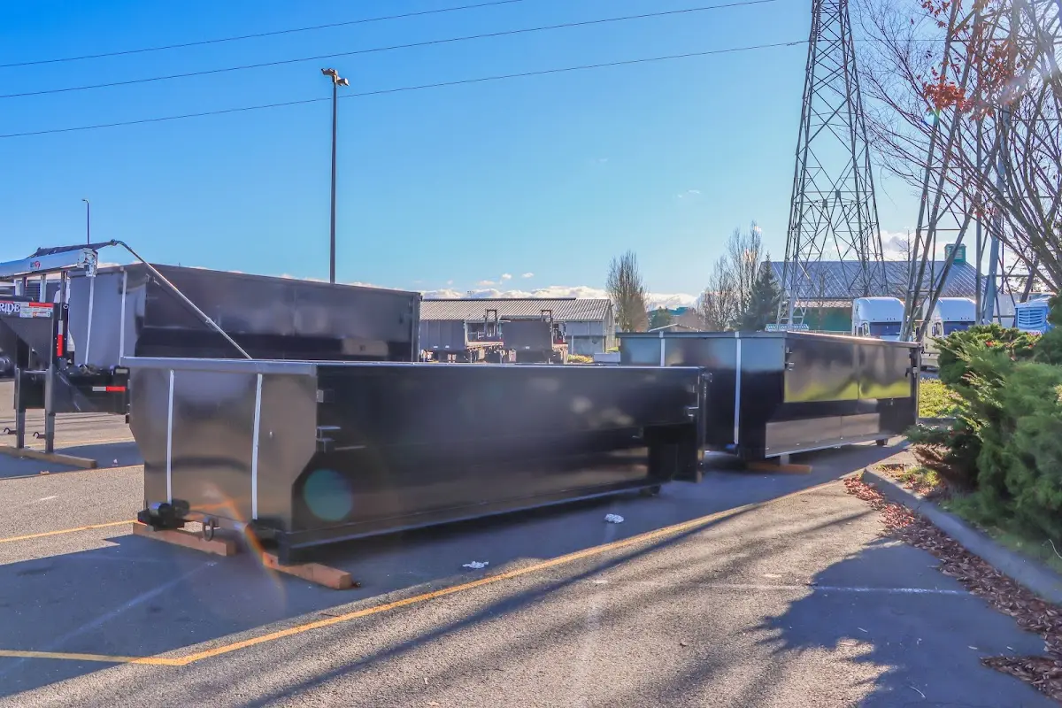 Roll-off dumpster ready for waste disposal at job site for 4 Yard Dumpster Rental in Ansonia